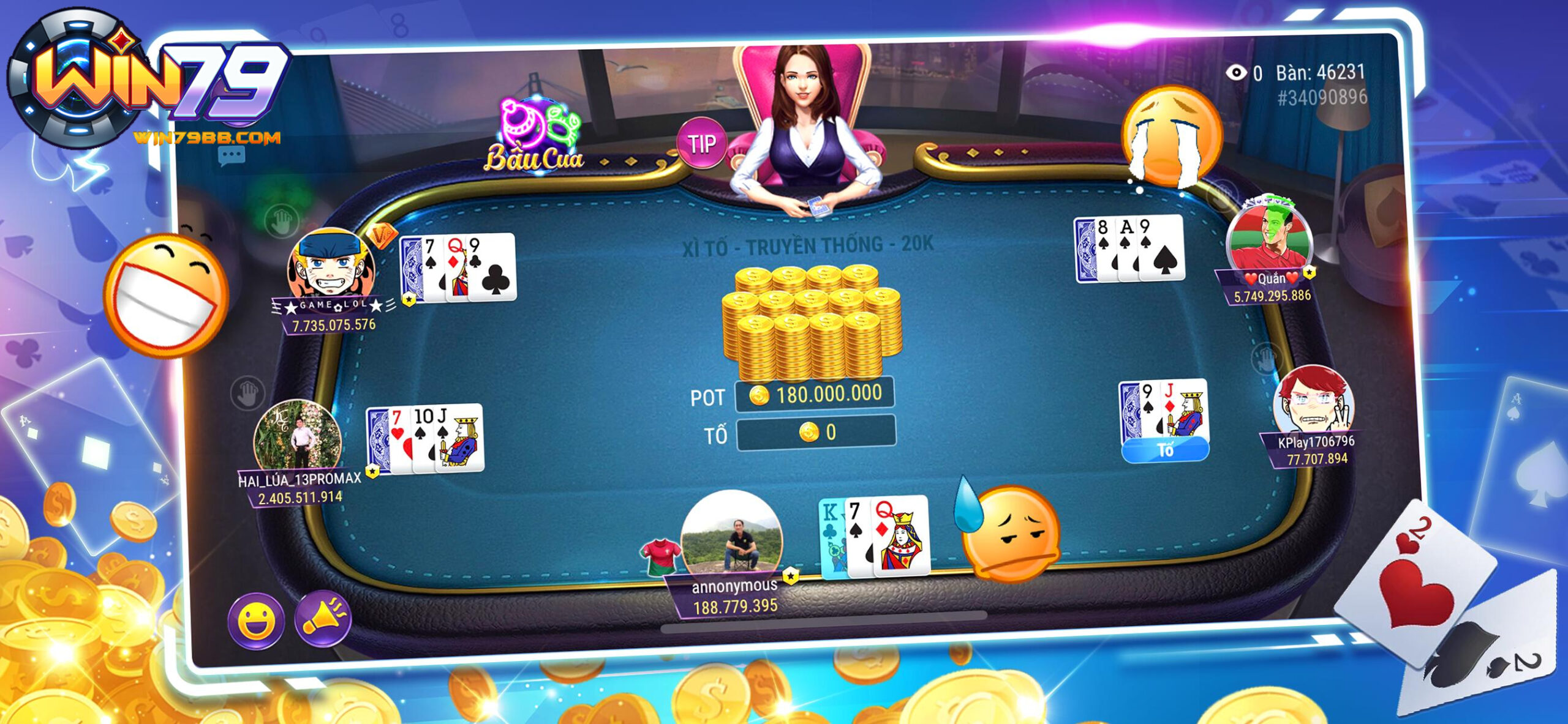 Cách chơi game bài xì tố win79